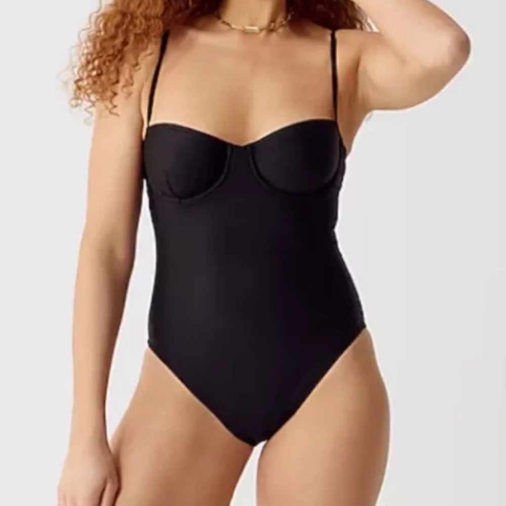 J. Crew Classic Black One-Piece Swimsuit